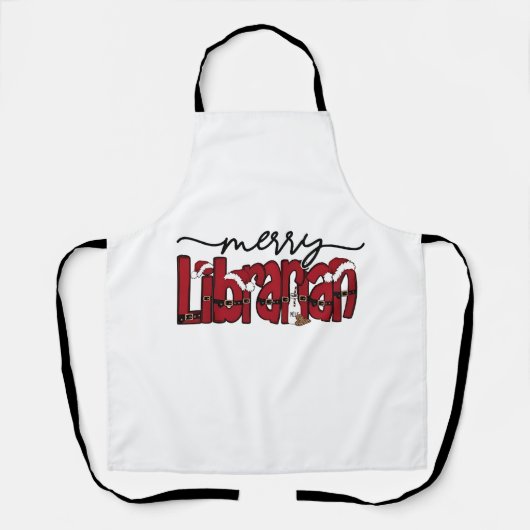 Tablier Bibliothèque Joyeuse Librairie de Noël Lover (Recto)