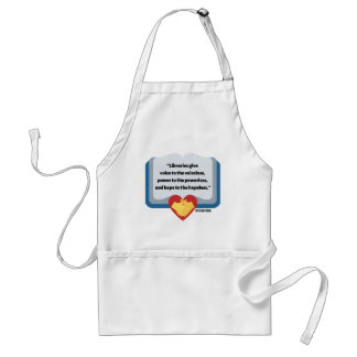TABLIER BIBLIOTHÈQUE QUOTE APRON AVEC POCHES