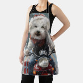 Tablier Bichon frisé à moto Noël (Insitu)