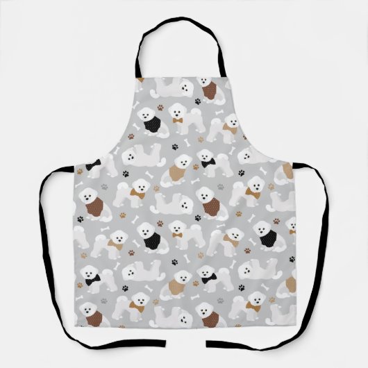 Tablier Bichon Frise Bones and Paws Grey (Recto)