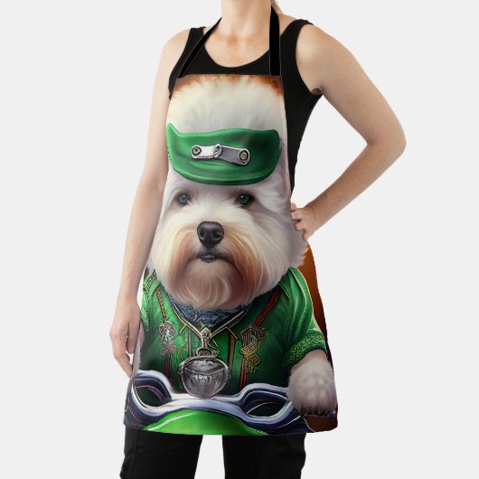 Tablier Bichon Frisé Chien Conduite Vélo St. Patrick (Insitu)