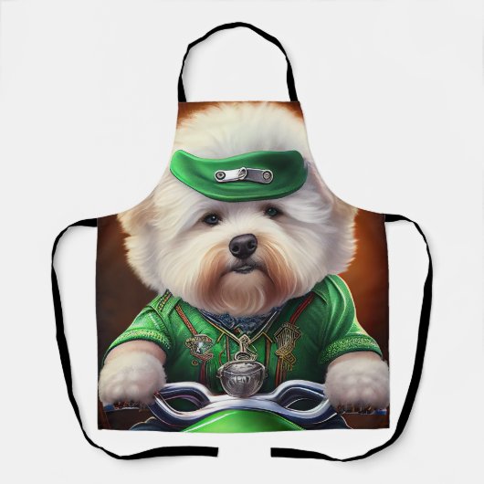 Tablier Bichon Frisé Chien Conduite Vélo St. Patrick (Recto)