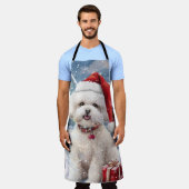 Tablier Bichon Frise Chien Hiver Merveilles Pays de Noël J (Porté)