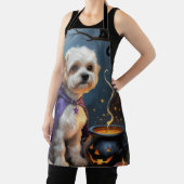 Tablier Bichon Frise Chien Whimsical Halloween Peinture (Insitu)