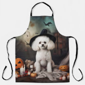 Tablier Bichon Frise Citrouilles Halloween effrayant (Recto)