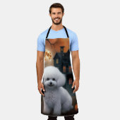 Tablier Bichon Frise Halloween effroi (Porté)