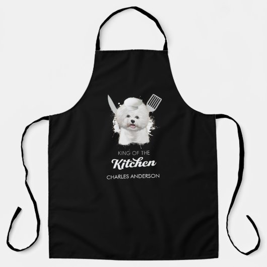 Tablier Bichon Frise King of the Kitchen Cuisine Chien Che (Recto)
