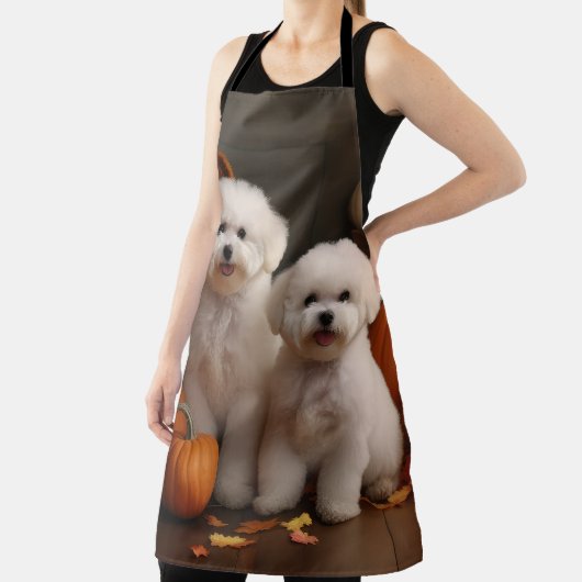 Tablier Bichon Frise Puppy Automne Citrouille délice (Insitu)