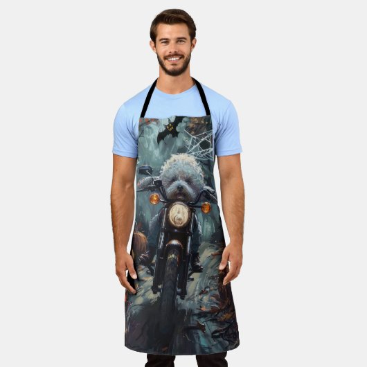 Tablier Bichon Frise Riding Moto Halloween Scandale (Porté)