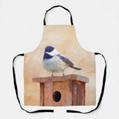 Tablier Bickadee sur la peinture d'alimentation - Oiseaux (Recto)
