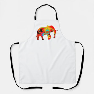 Tablier Bien-être animal - Silhouette éléphante Fractale 1