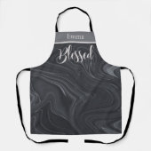 Tablier Bienheureux Script Moderne Faux Marbre Personnalis (Recto)