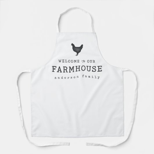 Tablier Bienvenue dans notre ferme Pays Poulet rustique (Recto)