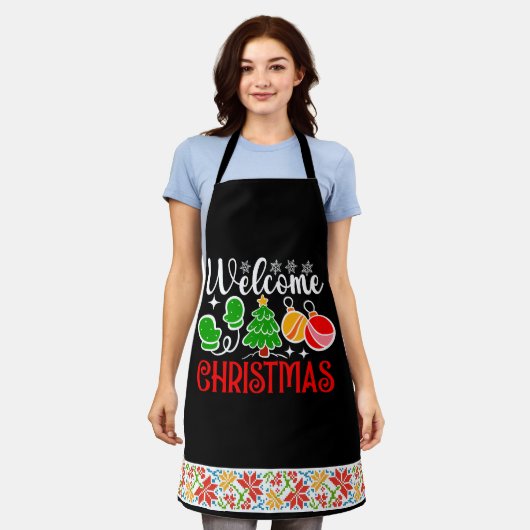 Tablier Bienvenue Noël (Porté)