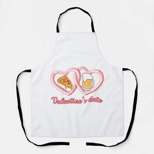 Tablier Bière à la pizza de Saint-Valentin (Recto)
