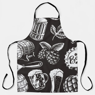 Tablier Bière motif sans soudure en style vintage, backgro