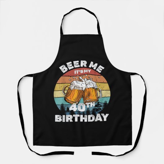 Tablier Bière pour moi, c'est mon 40e anniversaire (Recto)