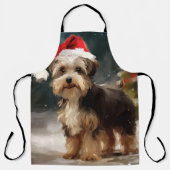 Tablier Biewer Terrier Chien dans Noël de neige (Recto)