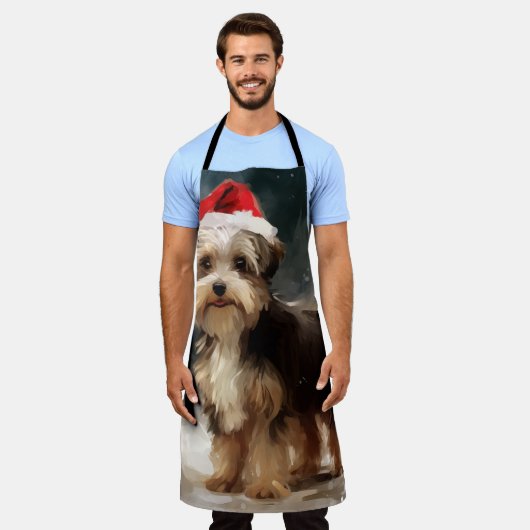Tablier Biewer Terrier Chien dans Noël de neige (Porté)