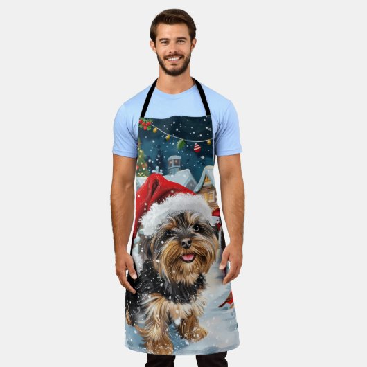 Tablier Biewer Terrier Chien Winter Wonderland Noël Joie (Porté)