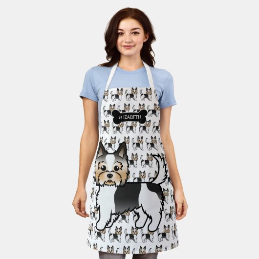 Tablier Biewer Terrier Yorkie Cute Chiens de dessin & Nom (Porté)