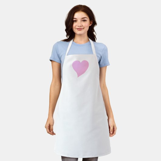 Tablier Big Pink Heart, Love (Porté)