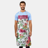 Tablier Big Pretty Floral Watercolor Pattern Personalised (Porté)