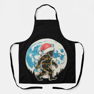 Tablier Bigfoot Sasquatch Père Noël Lune Noël Lumières Xma