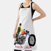 Tablier BIKER CHICK assise sur sa moto (Insitu)