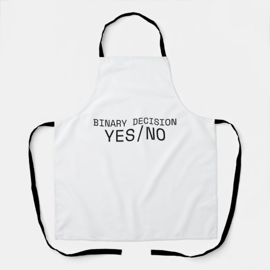 Tablier Binary Decision Yes No Minimalist Industrial Apron (Recto)