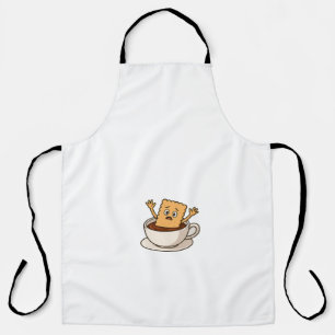 Tablier Biscuit en difficulté dans une coupe de café