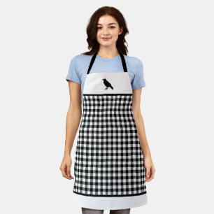 Tablier Bison noir et blanc Plaid Black Crow Apron
