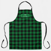Tablier Bison noir vert Plaid bûcheron personnalisé (Recto)