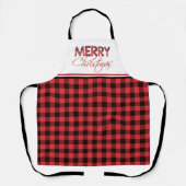 Tablier Bison rouge et noir Plaid Christmas Apron (Recto)