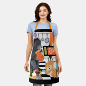 Tablier BITCHEN KITCHEN cute dog cooking grooming garden (Porté)