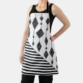 Tablier Black and white, abstract, geometric, simple, scan (Insitu)