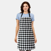 Tablier Black and White Chevron Pattern Unique Stylish (Porté)