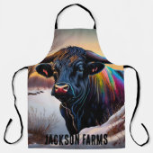 Tablier Black Angus Bull Winter (Recto)