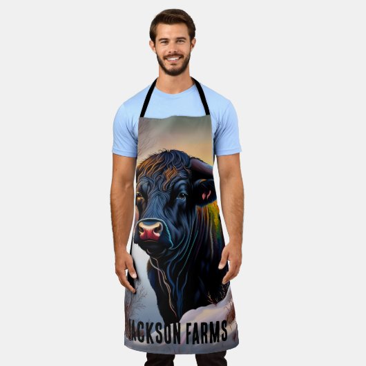 Tablier Black Angus Bull Winter (Porté)