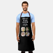 Tablier Black Best Papa 4 Photo Collage Famille Père (Porté)