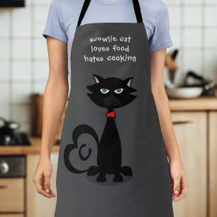 Tablier Black Cat Aime Nourriture Amusante Cuisine personn