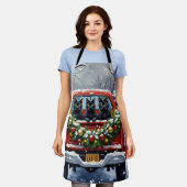 Tablier Black Cat Christmas Red Truck Holiday (Porté)