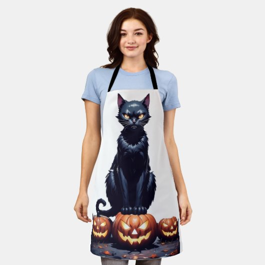 Tablier Black cat halloween (Porté)