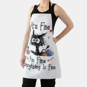 Tablier Black Cat It_s Fine I_m Fine Tout va bien (Insitu)