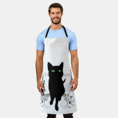 Tablier Black Cat Surrounded by Whispering Notes of Music (Porté)