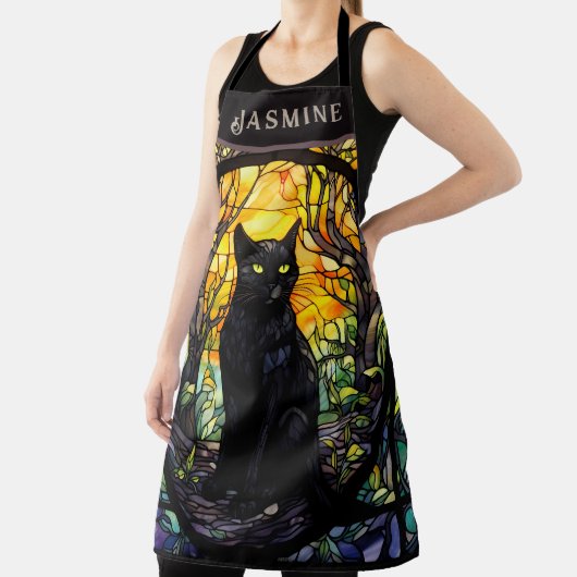 Tablier Black Cat Vitrail jaune (Insitu)