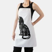 Tablier Black cat with green eyes (Insitu)