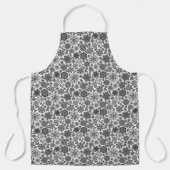 Tablier Black Gray White Retro Floral Art Seamless Pattern (Recto)