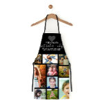 Tablier Black Heart Best Baker Chef Grandma Photo Collage<br><div class="desc">Ce tablier mignon et sucré est parfait pour n'importe quelle grand-mère. Il comprend 13 photos personnalisables de ses beaux petits-enfants. Il contient également la citation, "Grand-mère Fière. Meilleur boulanger et chef, aspergeant chaque petit-enfant avec amour et affection" en blanc écriture typographie cursive et coeur gris sur un arrière - plan...</div>