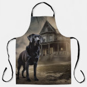 Tablier Black Labrador Halloween (Recto)